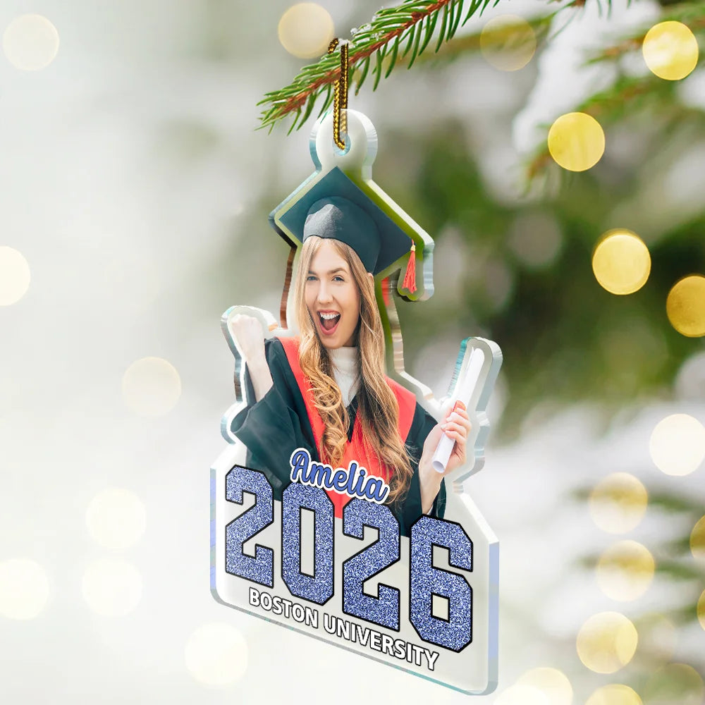 Christmas,Proud,Custom Photo,Graduation,Gift For Yourself,Remove BG Photo - Custom Photo Mastered It Graduation Keepsake - Personalized Custom Shaped Acrylic Ornament