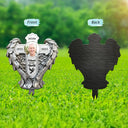 Family,Christian,Memorial,Parents,Gift For Grandparents - Custom Photo May God BLess You And Keep You - Personalized Metal Garden Stake