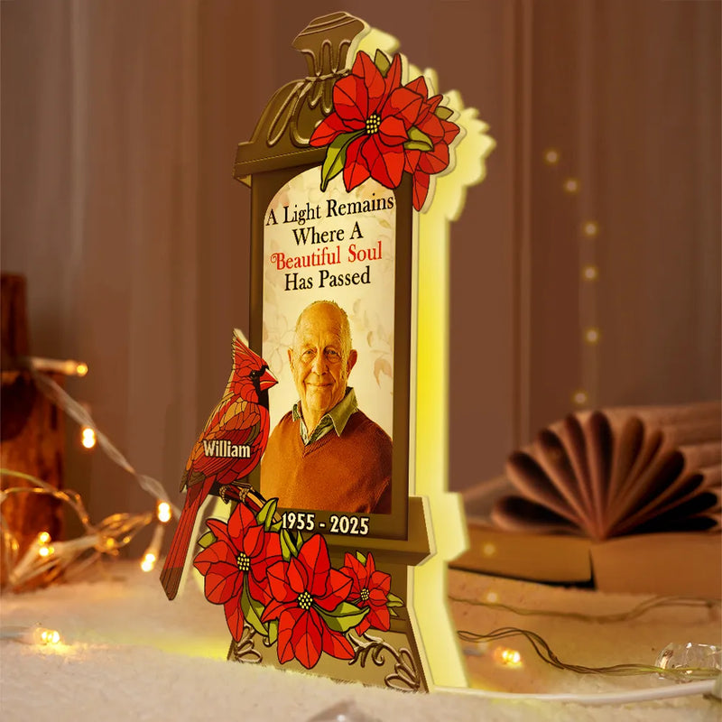 Memorial,Custom Photo,Family,Parents,Gift For Grandparents - Custom Photo Memorial A Light Remains - Personalized Custom Shaped Light Box