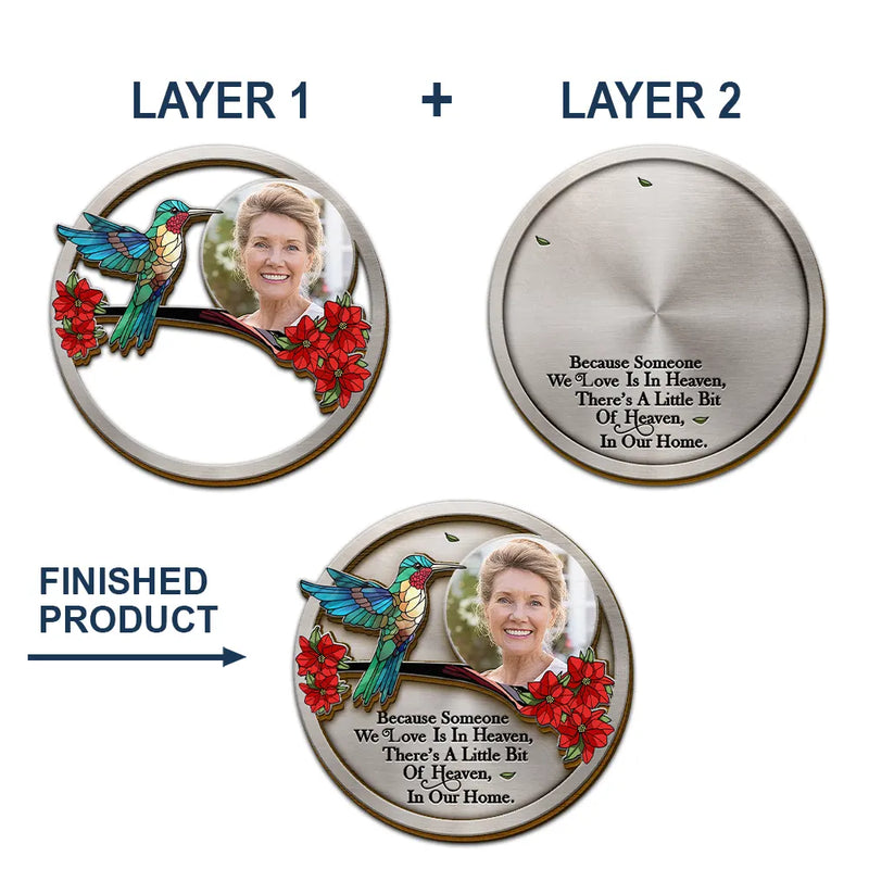 Memorial,Family,Gift For Grandparents,Parents,Sad - Custom Photo Memorial Although You Cannot See Me I'm Always With You - Personalized Custom Shaped Car Visor Clip