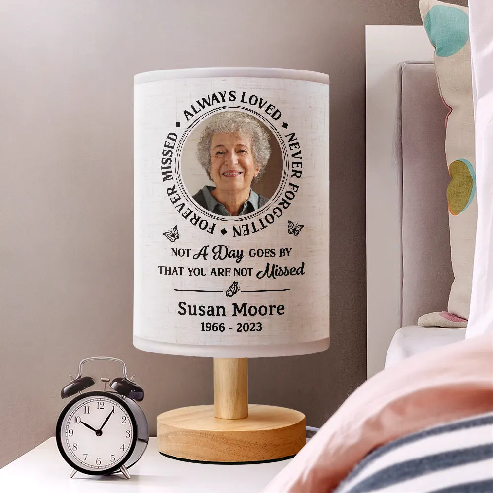 Memorial,Gift For Grandparents,Parents,Gift For Sibling,Family - Custom Photo Memorial Always Loved Never Forgotten - Personalized Fabric Lamp