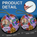 Sad, Memorial, Family, Parents, Gift For Grandparents, Gift For Sibling - Custom Photo Memorial Bird Family Dad Mom - Personalized Circle Glass Ornament