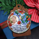 Sad, Memorial, Family, Parents, Gift For Grandparents, Christmas - Custom Photo Memorial Bird Family I'm Always With You - Personalized Circle Glass Ornament