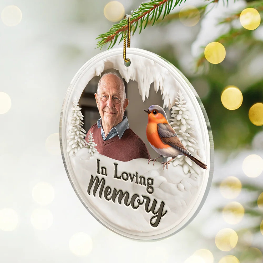 Sad, Memorial, Family, Parents, Gift For Grandparents, Gift For Sibling - Custom Photo Memorial Bird I'm Always With You - Personalized Custom Shaped Acrylic Ornament