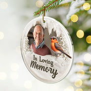 Sad, Memorial, Family, Parents, Gift For Grandparents, Gift For Sibling - Custom Photo Memorial Bird I'm Always With You - Personalized Custom Shaped Acrylic Ornament