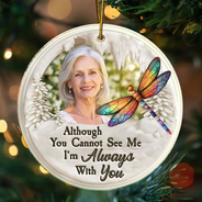 Sad, Memorial, Family, Parents, Gift For Grandparents, Gift For Sibling - Custom Photo Memorial Bird I'm Always With You - Personalized Custom Shaped Acrylic Ornament