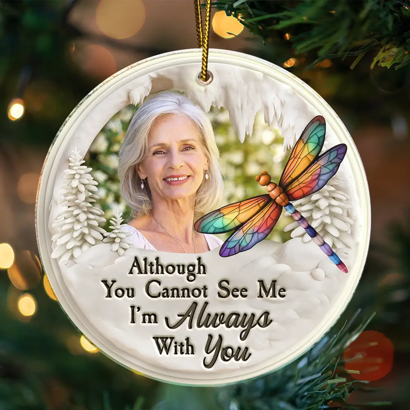 Sad, Memorial, Family, Parents, Gift For Grandparents, Gift For Sibling - Custom Photo Memorial Bird I'm Always With You - Personalized Custom Shaped Acrylic Ornament