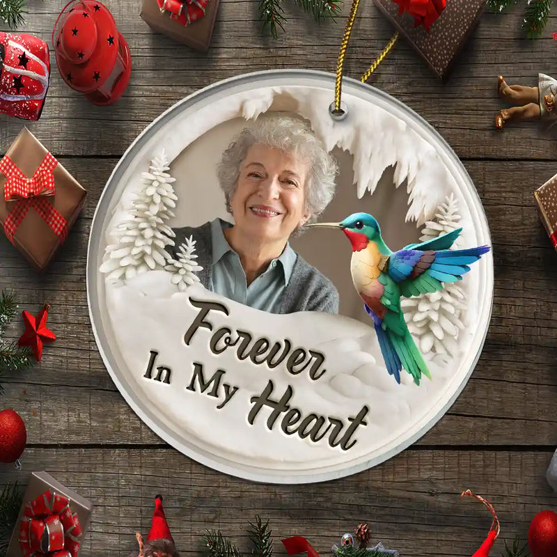 Sad, Memorial, Family, Parents, Gift For Grandparents, Gift For Sibling - Custom Photo Memorial Bird I'm Always With You - Personalized Custom Shaped Acrylic Ornament