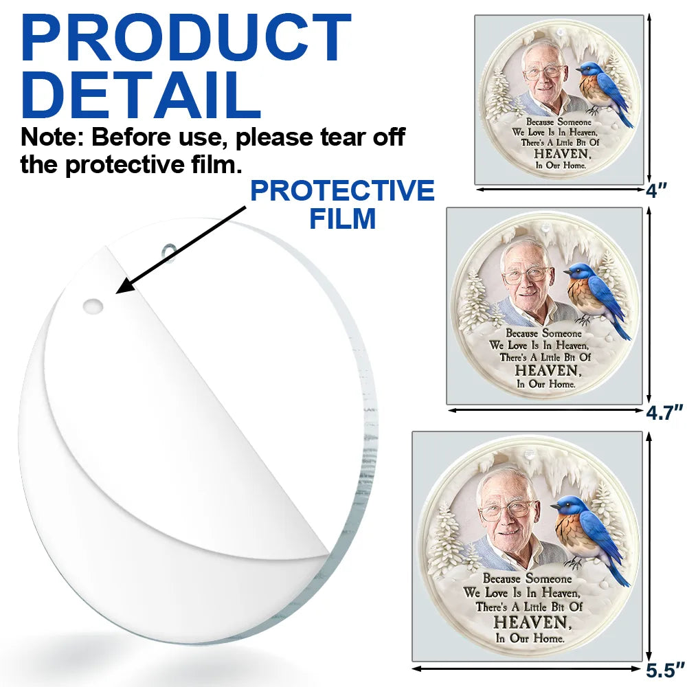 Sad, Memorial, Family, Parents, Gift For Grandparents, Gift For Sibling - Custom Photo Memorial Bird I'm Always With You - Personalized Custom Shaped Acrylic Ornament
