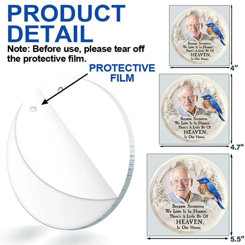 Sad, Memorial, Family, Parents, Gift For Grandparents, Gift For Sibling - Custom Photo Memorial Bird I'm Always With You - Personalized Custom Shaped Acrylic Ornament