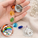 Christmas,Custom Photo,Sympathetic,Pet Lovers,Memorial,Upload Full Photo - Custom Photo Memorial Dog Cat Look For Me In The Rainbows - Personalized Crystal Suncatcher With Charm