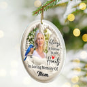 Christmas,Custom Photo,Memorial,Family,Sad - Custom Photo Memorial Family Loss Cardinal Bird - Personalized Circle Acrylic Ornament