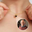 Memorial,Parents,Gift For Grandparents,Family,Gift For Sibling,Gift For Wife,Gift For Mother,Sad - Custom Photo Memorial Family Parents Grandparents - Personalized Bubble Projection Necklace