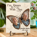 Memorial,Family,Custom Photo,Love - Custom Photo Memorial Forever In My Heart Mother Father - Personalized 2-Layered Wooden Plaque With Stand