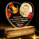 Memorial, Gift For Mother, Sad, Custom Photo - Custom Photo Memorial Forever Missed Always Shine In Our Hearts - Personalized Custom Shaped LED Light
