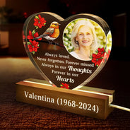 Memorial, Gift For Mother, Sad, Custom Photo - Custom Photo Memorial Forever Missed Always Shine In Our Hearts - Personalized Custom Shaped LED Light