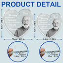 Christmas, Custom Photo, Memorial, Family, Sad - Custom Photo Memorial Grayscale Your Life Was A Blessing - Personalized Heart Shaped Glass Ornament