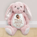 Memorial,Family,Gift For Grandparents,Parents - Custom Photo Memorial Here's A Special Hug - Personalized Soft Toy Bunny