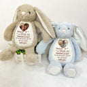Memorial,Family,Gift For Grandparents,Parents - Custom Photo Memorial Here's A Special Hug - Personalized Soft Toy Bunny