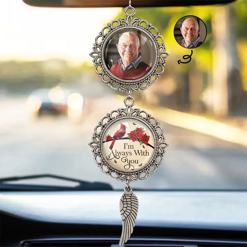 Memorial,Custom Photo,Gift For Father,Gift For Mother,Family,Sad - Custom Photo Memorial I'm Always With You - Personalized Photo Pendant Charm