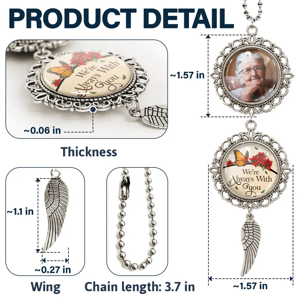 Memorial,Custom Photo,Gift For Father,Gift For Mother,Family,Sad - Custom Photo Memorial I'm Always With You - Personalized Photo Pendant Charm