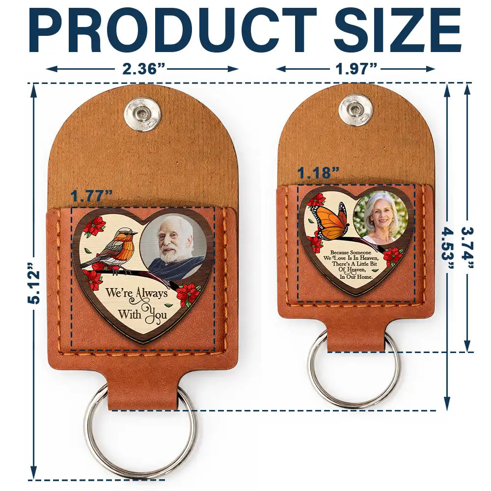 Family,Parents,Gift For Grandparents,Memorial,Sad - Custom Photo Memorial I'm Always With You - Personalized Wooden Pocket Hug