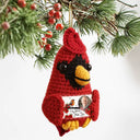 Family, Memorial, Sad, Christmas - Custom Photo Memorial I'm Always With You - Personalized Crochet Cardinal Bird Hanging Decoration