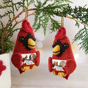 Family, Memorial, Sad, Christmas - Custom Photo Memorial I'm Always With You - Personalized Crochet Cardinal Bird Hanging Decoration