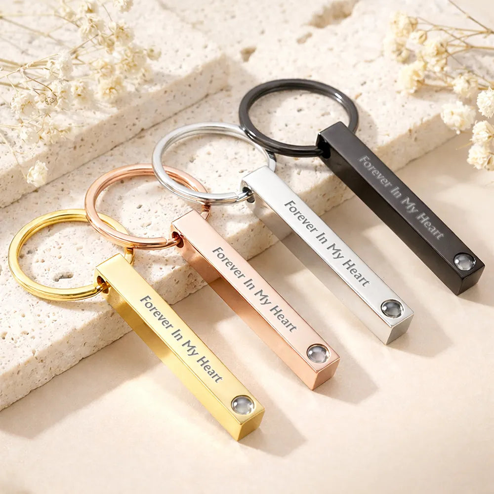 Family,Memorial,Sad,Pet Lovers,Pet Mom,Pet Dad,Pet Couple - Custom Photo Memorial In Loving Memory Family And Pet - Personalized Photo Projection Keychain