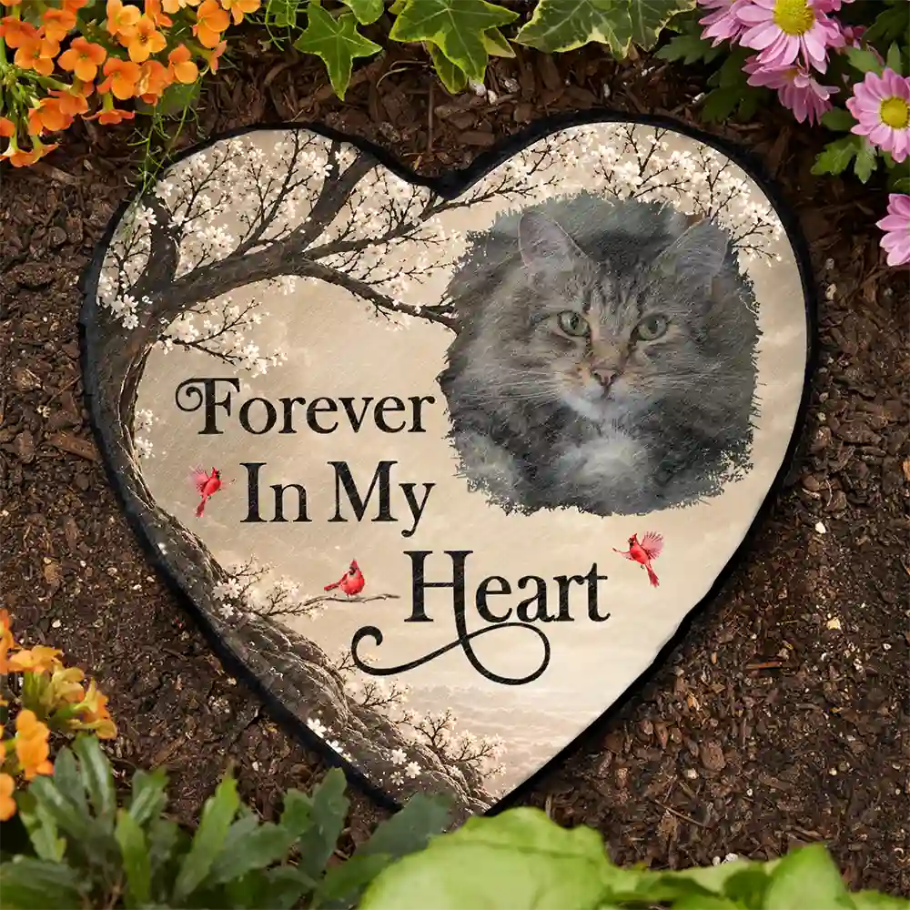 Memorial Loved One, Christmas, Custom Photo, Sympathetic, Family, Memorial, Upload Full Photo - Custom Photo Memorial Loved One I'm Always With You - Personalized Heart Memorial Garden Stone
