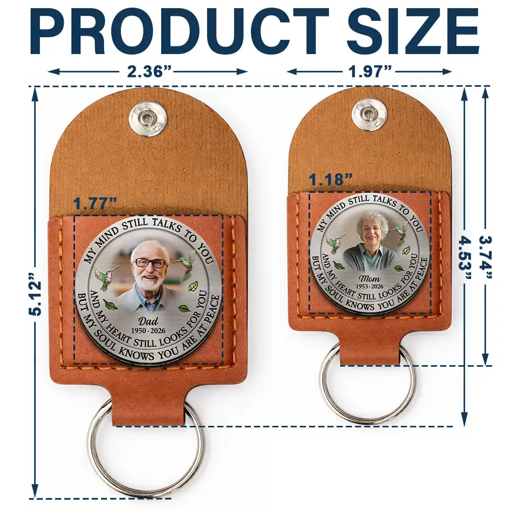 Family, Parents, Gift For Grandparents, Memorial, Sad - Custom Photo Memorial My Mind Still Talks To You - Personalized Wooden Pocket Hug