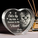 Memorial, Custom Photo, Pet Lovers, Sad - Custom Photo Memorial Once By My Side Forever In My Heart - Personalized Crystal Heart