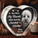 Memorial, Custom Photo, Pet Lovers, Sad - Custom Photo Memorial Once By My Side Forever In My Heart - Personalized Crystal Heart