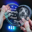 Memorial, Custom Photo, Pet Lovers, Sad - Custom Photo Memorial Once By My Side Forever In My Heart - Personalized Crystal Heart