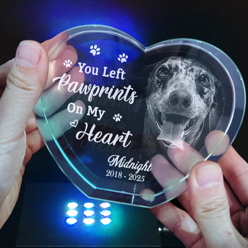 Custom Photo Memorial Once By My Side Forever In My Heart - Personalized Crystal Heart