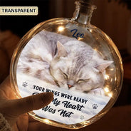 Christmas,Custom Photo,Pet Memorial,Sympathetic,Pet Lovers,Memorial,Remove BG Photo - Custom Photo Memorial Pet Forever In My Heart - Personalized Round Flat Bottle Light