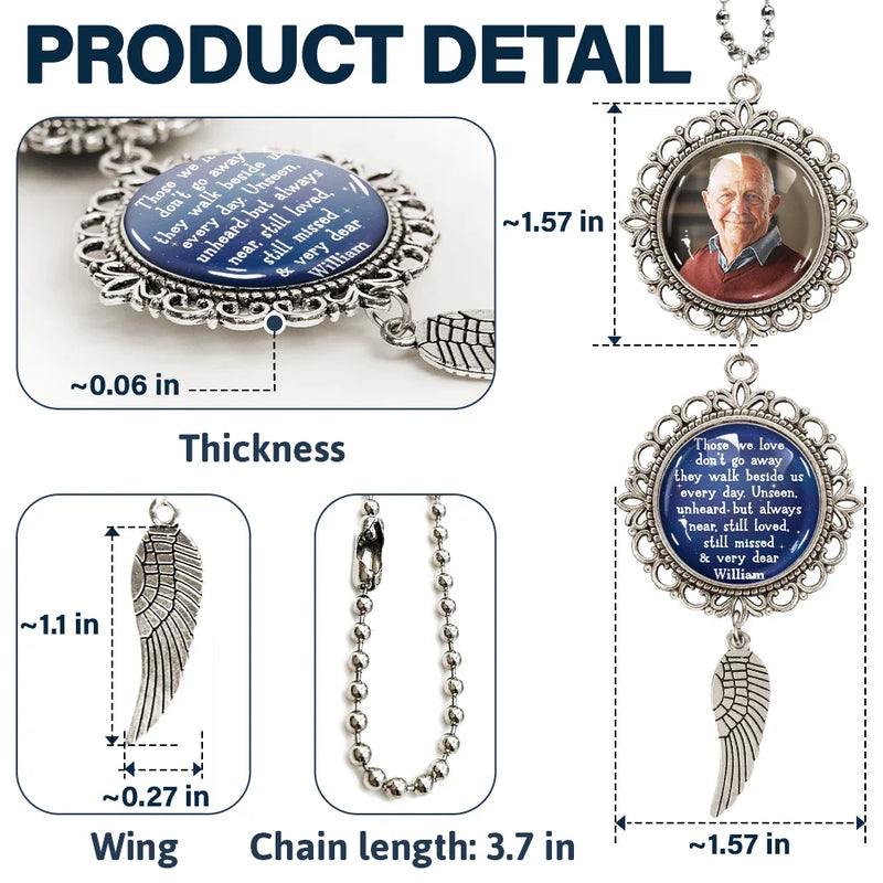 Custom Photo,Memorial,Gift For Father,Gift For Mother,Family - Custom Photo Memorial Walk Beside Us Everyday - Personalized Photo Pendant Charm