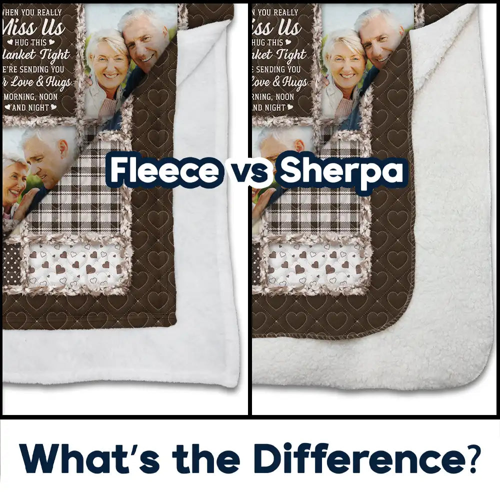 Top Market,Custom Photo,Family,Memorial,Gift For Women,Gift For Men,Sad,Christmas - Custom Photo Memorial When You Really Miss Me Hug This Blanket - Personalized Fleece Blanket, Sherpa Blanket