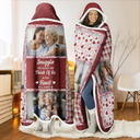 Family, Custom Photo, Memorial, Sad, Gift For Women, Christmas - Custom Photo Memorial When You Really Miss Me Hug This Blanket - Personalized Wearable Hooded Blanket