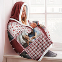 Family, Custom Photo, Memorial, Sad, Gift For Women, Christmas - Custom Photo Memorial When You Really Miss Me Hug This Blanket - Personalized Wearable Hooded Blanket