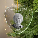 Christmas,Custom Photo,Memorial,Family,Sad - Custom Photo Memorial Your Wings Were Ready - Personalized Heart Shaped Glass Ornament
