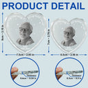 Christmas,Custom Photo,Memorial,Family,Sad - Custom Photo Memorial Your Wings Were Ready - Personalized Heart Shaped Glass Ornament