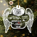 Pet Lovers,Pet Mom,Pet Dad,Dog Lovers,Dog Mom,Dog Dad,Cat Lovers,Cat Mom,Cat Dad,Memorial,Christmas,Sad,Gift For Women,Gift For Men,Custom Photo - Custom Photo Memorial Your Wings Were Ready My Heart Was Not - Personalized Custom Shaped Acrylic Ornament