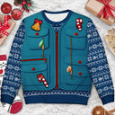 Fishing, Gift For Men, Christmas, Top Market, Happy - Custom Photo Merry Fishmas 3D Effect - Personalized Unisex Ugly Sweater