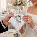 Parents,Grateful,Custom Photo,Wedding,Upload Full Photo,Custom Text - Custom Photo Mom Dad Of Bride Groom - Personalized Handkerchief