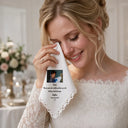 Parents,Grateful,Custom Photo,Wedding,Upload Full Photo,Custom Text - Custom Photo Mom Dad Of Bride Groom - Personalized Handkerchief