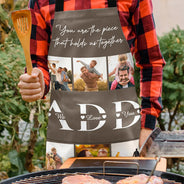 Custom Photo,Family,Gift For Mother,Gift For Father,Happy,Photo,Grateful - Custom Photo Mom Dad We Love You - Personalized Apron