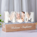 Gift For Mother,Gift For Grandma,Custom Photo,Love,Happy - Custom Photo Mommy Grandma Custom Kid Grandkid Name - Personalized Custom Shaped LED Light