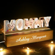 Gift For Mother,Gift For Grandma,Custom Photo,Love,Happy - Custom Photo Mommy Grandma Custom Kid Grandkid Name - Personalized Custom Shaped LED Light