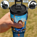 Gift For Kids,Gift For Grandkids,Happy,Back To School - Custom Photo Monogram Kid Toy Car - Personalized 30oz Tumbler With Handle